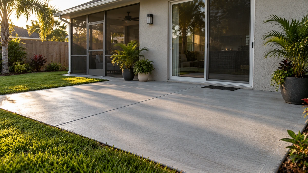 A new concrete driveway in Bexley with a broom finish and straight joints